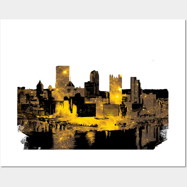 Pittsburgh Skyline Nebula Wall Art by polliadesign